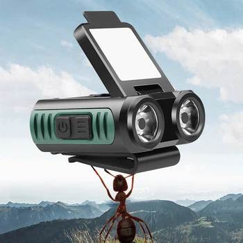 LED Handwave Sensor de 3-4 Horas Recarregável USB Farol de Escurecimento Modo de Grampo de Chapéu Farol Farol Lanterna para a Atividade ao ar livre