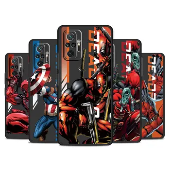 Marvel Steve Rogers Deadpool Caso para Xiaomi Redmi Nota 12 5G 9 9S 8 Pro 11 10 10 K50 10C 12ProPlus K40 Preto Macio Telefone Funda