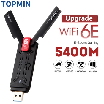 Wifi6E de WiFi USB Dongle 5400Mbps Adaptador USB 3.0, wi-Fi do Receptor Tri-banda de 2,4 G&5G&6GHz MU-MIMO Plug and Play para o Windows 10/11