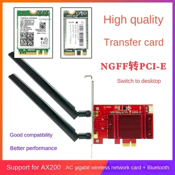 Ngff Placa de Rede sem Fio Para PCIe ambiente de Trabalho Adaptador de Cartão de 8265ac 9260ac AX200 Dw1560 Bluetooth