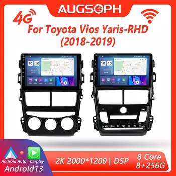 Android 13 do Rádio do Carro para Toyota Vios Yaris 2018 e 2019,de 9 polegadas Leitor Multimédia com 4G WiFi Carro Carplay & 2Din