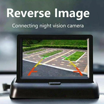 Dobrável Retrovisor Estacionamento Reverso Monitor de 4.3 Polegadas TFT LCD Carro de HD Monitor de Estacionamento de 2-canais de Entrada de Vídeo Acessórios para automóveis