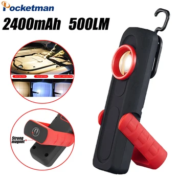 COB Lanterna Portátil USB Recarregável Lanterna de Bolso Exterior de Emergência Saída de Luz de Trabalho com Colchete de Gancho Magnético Luz