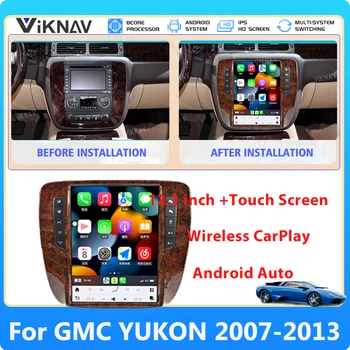 Android Auto de 8 núcleos Para GMC YUKON 2007-2013 Atualização sem Fio CarPlay Tela de Toque Estéreo Leitor Multimédia Chefe da Unidade de GPS Navi
