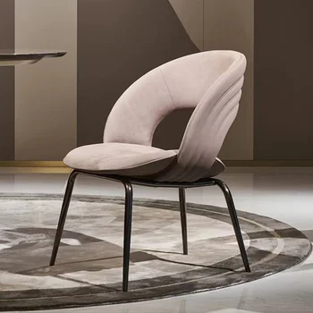 Wuli italiano Luz de Luxo Cadeira de Jantar Home Designer de Aço Inoxidável Quarto de Vestir Café High-end com o Escritório de Vendas arco-íris Cadeira