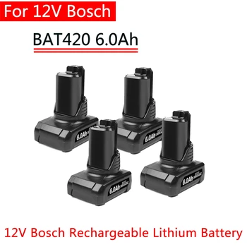 Bosch-batería de iones de litio de 12V, 6.0 Ah, batería de repuesto para Bosch BAT411, BAT412, BAT413, BAT414, 10,8 V, herramient