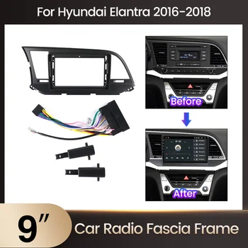 2Din de 9 Polegadas de Rádio de Carro do Quadro Para Hyundai Elantra 2016-2019 DVD de Instalação do GPS, Mp5 Plástico Fáscia Painel de Traço Kit de Montagem