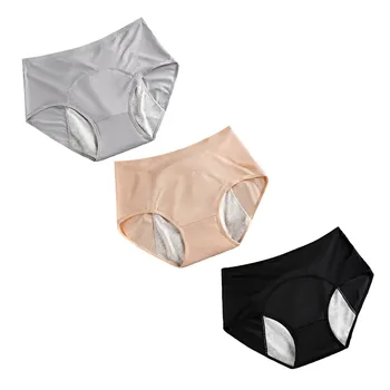 3pcs/Set Prova de Vazamento Menstrual Calcinha Mulheres Período de roupa interior Sexy Calças Fisiológicas Underwear Plus Size Impermeável Cuecas